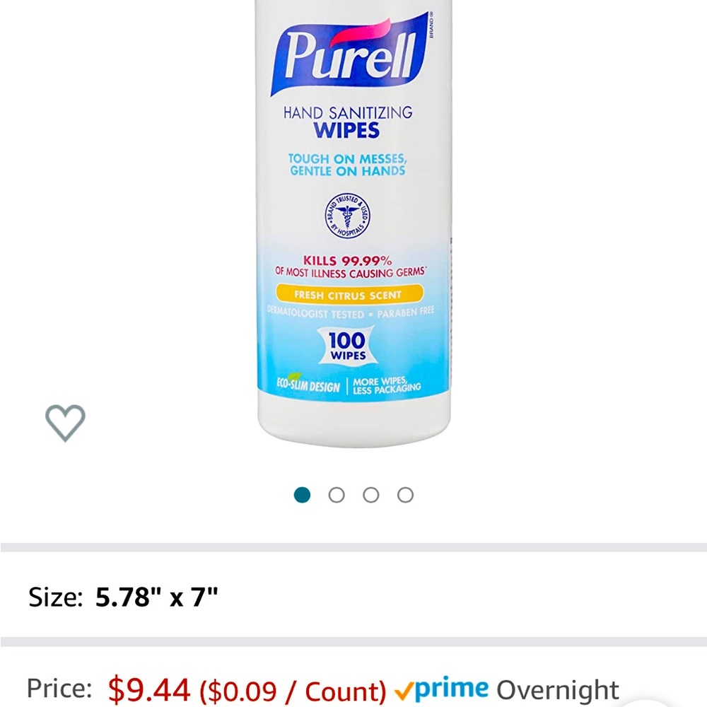 Purell Disinfectant Wipes For Clean/hands